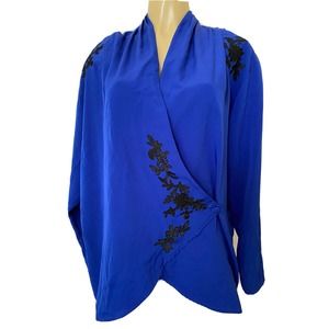 Victoria's Secret Gold Label Blazer Jacket Blue Black Long Sleeve Button…